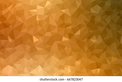 Light Orange vector polygonal illustration, which consist of triangles. Triangular pattern for your business design. Geometric background in Origami style with gradient. 