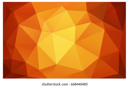 Light Orange vector polygonal illustration, which consist of triangles. Triangular design for your business. Creative geometric background in Origami style with gradient