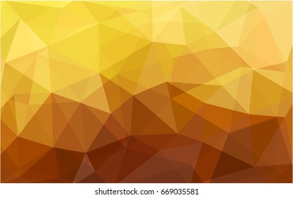 Light Orange vector polygonal illustration, which consist of triangles. Triangular design for your business. Creative geometric background in Origami style with gradient