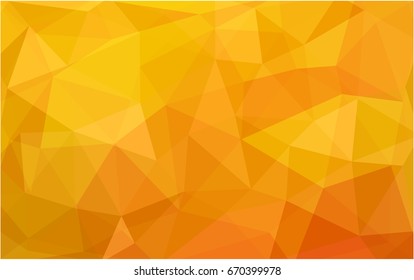 Light Orange vector polygonal illustration, which consist of triangles. Triangular pattern for your business design. Geometric background in Origami style with gradient. 