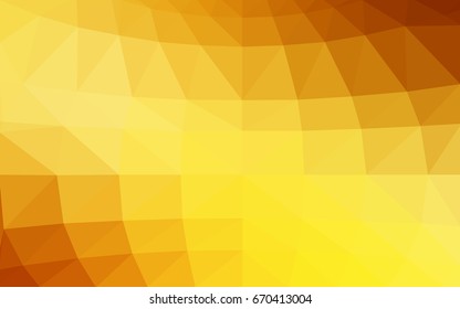 Light Orange vector polygonal illustration, which consist of triangles. Triangular pattern for your business design. Geometric background in Origami style with gradient. 