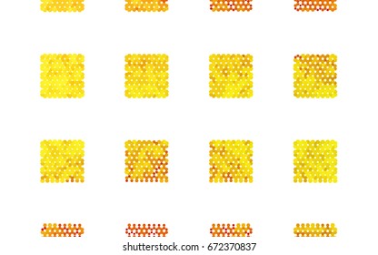 Light Orange vector polygonal illustration, which consist of hexagons. Hexagonal pattern for your business design. Geometric background in Origami style with gradient. 