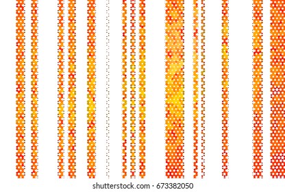 Light Orange vector polygonal illustration, which consist of hexagons. Hexagonal pattern for your business design. Geometric background in Origami style with gradient. 