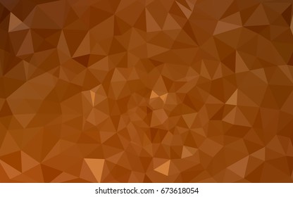 Light Orange vector polygonal illustration, which consist of triangles. Triangular design for your business. Creative geometric background in Origami style with gradient