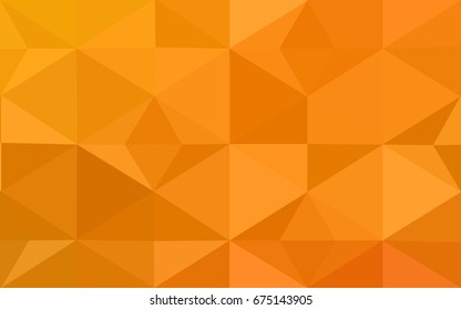 Light Orange vector polygonal illustration, which consist of triangles. Triangular pattern for your business design. Geometric background in Origami style with gradient. 