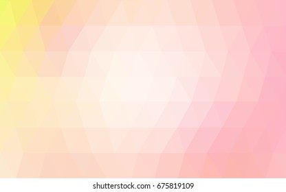 Light Orange vector polygonal illustration, which consist of triangles. Triangular pattern for your business design. Geometric background in Origami style with gradient. 
