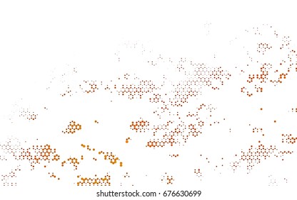 Light Orange vector polygonal illustration, which consist of hexagons. Hexagonal design for your business. Creative geometric background in Origami style with gradient