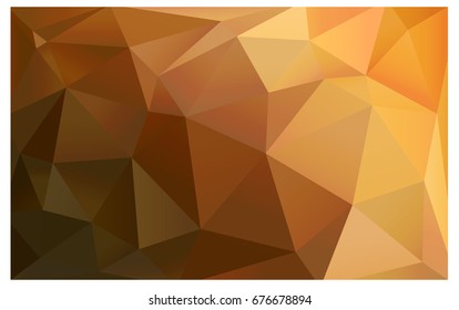 Light Orange vector polygonal illustration, which consist of triangles. Triangular design for your business. Creative geometric background in Origami style with gradient