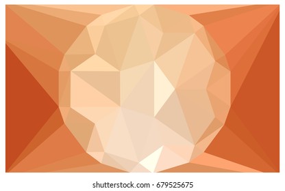 Light Orange vector polygonal illustration, which consist of triangles with a gemstone in center. Triangular design of a huge diamond for your business. Creative geometric background of gems.