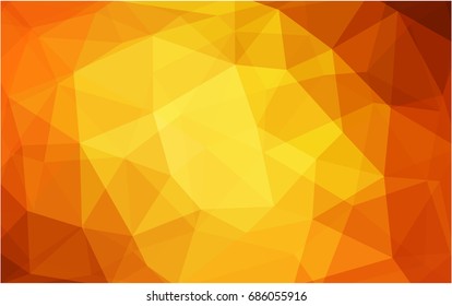 Light Orange vector polygonal illustration, which consist of triangles. Triangular pattern for your business design. Geometric background in Origami style with gradient. 