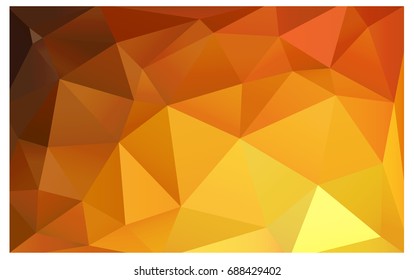 Light Orange vector polygonal illustration, which consist of triangles. Triangular design for your business. Creative geometric background in Origami style with gradient