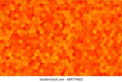 Light Orange vector polygonal illustration, which consist of hexagons. Hexagonal pattern for your business design. Geometric background in Origami style with gradient. 