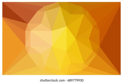 Light Orange vector polygonal illustration, which consist of triangles with a gemstone in center. Triangular design of a huge diamond for your business. Creative geometric background of gems.