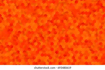 Light Orange vector polygonal illustration, which consist of hexagons. Hexagonal design for your business. Creative geometric background in Origami style with gradient