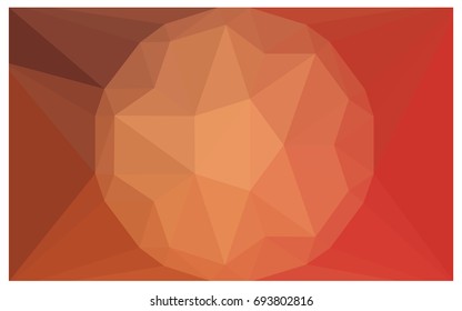 Light Orange vector polygonal illustration, which consist of triangles with a gemstone in center. Triangular design of a huge diamond for your business. Creative geometric background of gems.