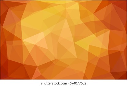 Light Orange vector polygonal illustration, which consist of triangles. Triangular design for your business. Creative geometric background in Origami style with gradient