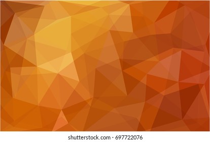 Light Orange vector polygonal illustration, which consist of triangles. Triangular design for your business. Creative geometric background in Origami style with gradient