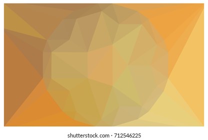 Light Orange vector polygonal illustration, which consist of triangles with a gemstone in center. Triangular design of a huge diamond for your business. Creative geometric background of gems.