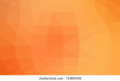 Light Orange vector polygonal illustration, which consist of triangles. Triangular pattern for your business design. Geometric background in Origami style with gradient. 