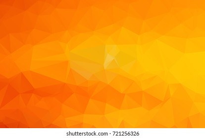 Light Orange vector polygonal illustration, which consist of triangles. Triangular design for your business. Creative geometric background