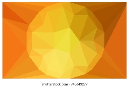 Light Orange vector polygonal illustration, which consist of triangles with a gemstone in center. Triangular design of a huge diamond for your business. Creative geometric background of gems.