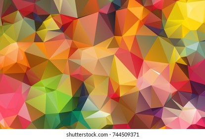 Light Orange vector polygonal illustration, which consist of triangles. Triangular design for your business. Creative geometric background