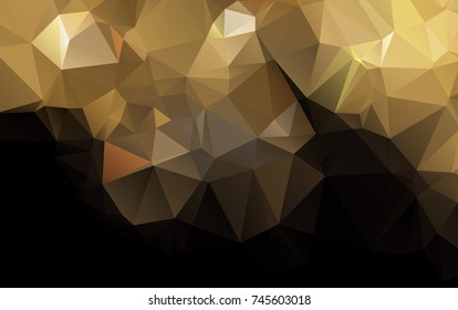 Light Orange vector polygonal illustration, which consist of triangles. Triangular design for your business. Creative geometric background