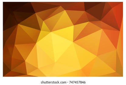 Light Orange vector polygonal illustration, which consist of triangles. Triangular pattern for your business design. Geometric background in Origami style with gradient. 