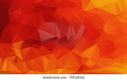 Light Orange vector polygonal illustration, which consist of triangles. Triangular design for your business. Creative geometric background