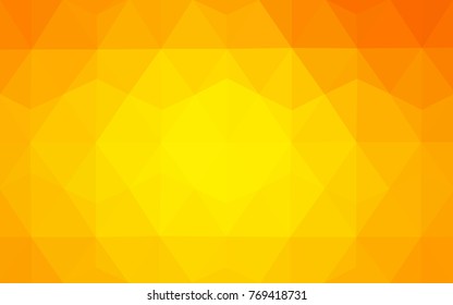 Light Orange vector polygonal illustration, which consist of triangles. Triangular pattern for your business design. Geometric background in Origami style with gradient. 