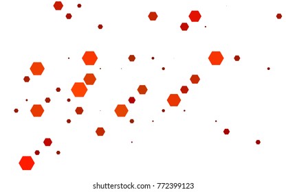 Light Orange vector polygonal illustration, which consist of hexagons. Hexagonal pattern for your business design. Geometric background in Origami style with gradient. 