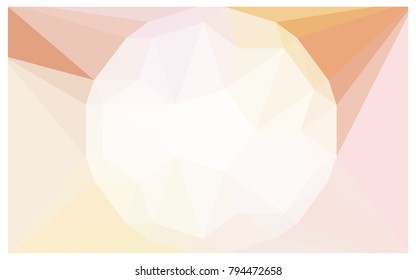 Light Orange vector polygonal illustration, which consist of triangles with a gemstone in center. Triangular design of a huge diamond for your business. Creative geometric background of gems.