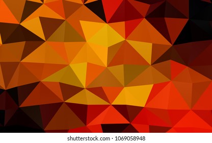 Light Orange vector polygonal pattern. Brand-new colored illustration in blurry style with gradient. A completely new design for your business.