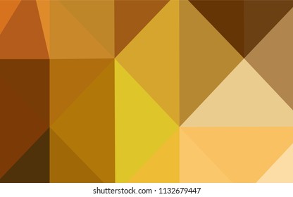 Light Orange vector polygonal pattern. Geometric illustration in Origami style with gradient.  Textured pattern can be used for background.