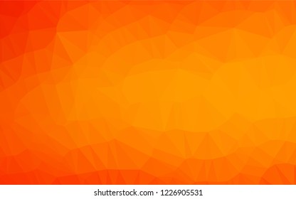 Light Orange vector polygonal pattern. Shining illustration, which consist of triangles. A completely new template for your business design.