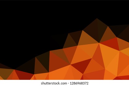 Light Orange vector polygonal pattern. Triangular geometric sample with gradient.  The completely new template can be used for your brand book.