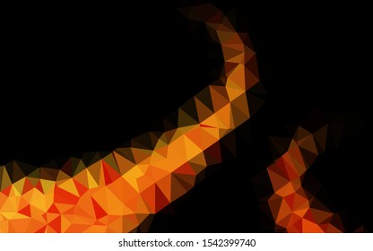 Light Orange vector polygonal pattern. Glitter abstract illustration with an elegant design. Polygonal design for your web site.