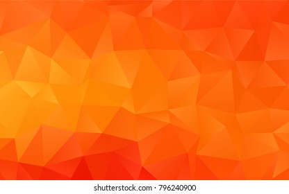 Light Orange vector polygonal pattern. Geometric illustration in Origami style with gradient.  The textured pattern can be used for background.