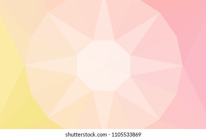 Light Orange vector polygonal template with a diamond. Illustration in halftone style with triangles. Polygonal design for your web site.