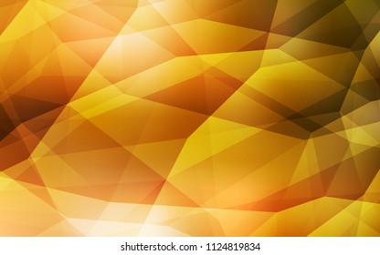 Light Orange vector polygonal template. Modern abstract illustration with triangles. Triangular pattern for your design.