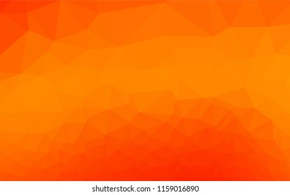 Light Orange vector polygonal template. Shining illustration, which consist of triangles. A new texture for your design.