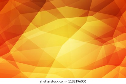 Light Orange vector polygonal template. Geometric illustration in Origami style with gradient.  Polygonal design for your web site.