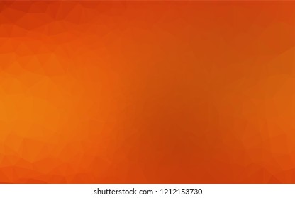 Light Orange vector polygonal template. Shining illustration, which consist of triangles. The textured pattern can be used for background.