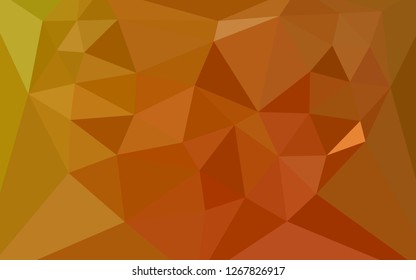Light Orange vector polygonal template with a heart in a centre. Polygonal illustration, which consists of triangles. A new texture for your web site.