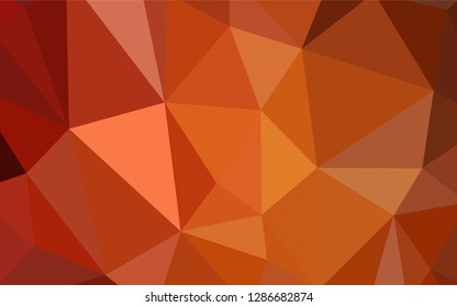 Light Orange vector polygonal template. Colorful abstract illustration with triangles. Brand new design for your business.