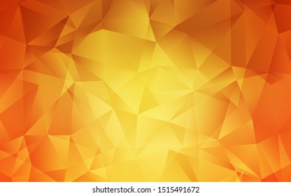 Light Orange vector polygonal template. Colorful abstract illustration with triangles. Textured pattern for your backgrounds.