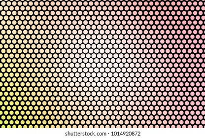 Light Orange vector red banner with set of circles, dots. Donuts Background. Creative Design Template. Technological halftone illustration.