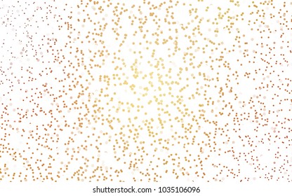 Light Orange vector red banner with set of circles, dots. Donuts Background. Creative Design Template. Technological halftone illustration.