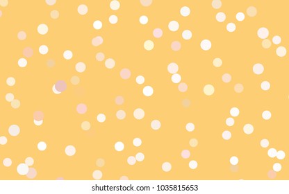 Light Orange vector red banner with set of circles, dots. Donuts Background. Creative Design Template. Technological halftone illustration.