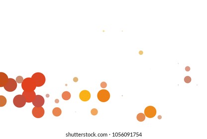 Light Orange vector red banner with set of circles, dots. Donuts Background. Creative Design Template. Technological halftone illustration.
